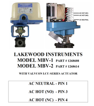 Lakewood p/n 1268608 motorized ball valve for boiler blowdown MBV1,  1⁄2 inch NPT Motorized ball valve - Yamatho Supply