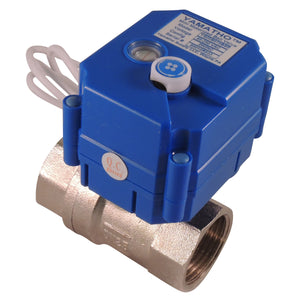 Electric motorized ball water control valve YS20SKT2S, 2 wires w/position elec ind, normally closed 24 VDC.  #yamavalve - Yamatho Supply