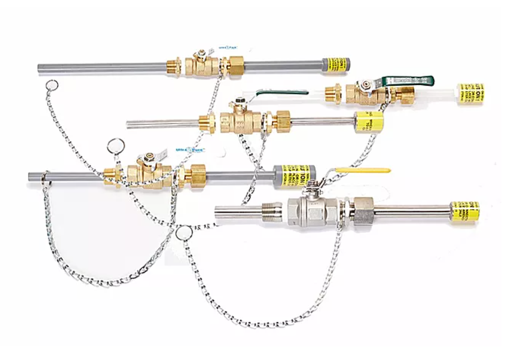 Corporation Stop with AWWA thread and with chemical injection quill for pressurized lines, sizes 1/2" to 1", PVC with lead free brass ball valve - Yamatho Supply