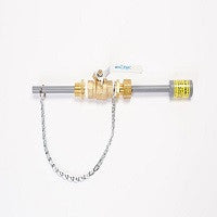Corporation Stop with AWWA thread and with chemical injection quill for pressurized lines, sizes 1/2" to 1", PVC with lead free brass ball valve - Yamatho Supply